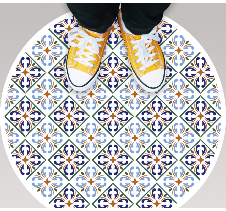 Geometric blue shades tile carpet - TenStickers