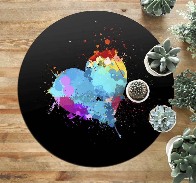Colorful heart splash teenage bedroom rug - TenStickers