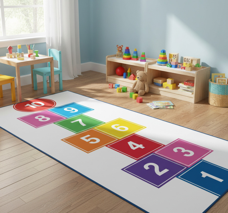 Colorful hopscotch game rug - TenStickers