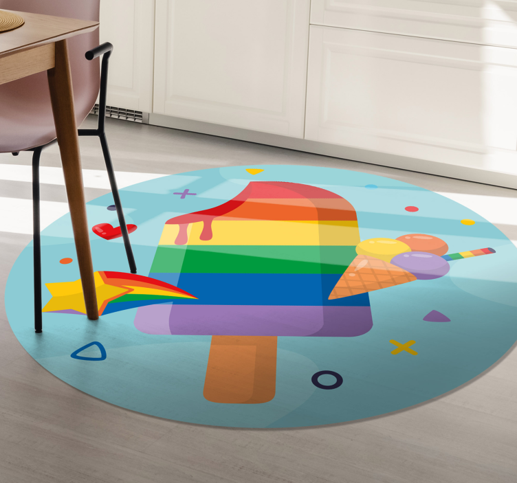 Colorful Ice Cream kids rug - TenStickers