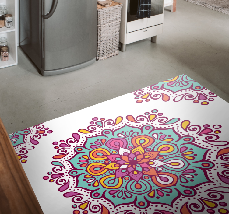 Colorful Intricate Pattern mandala rug - TenStickers