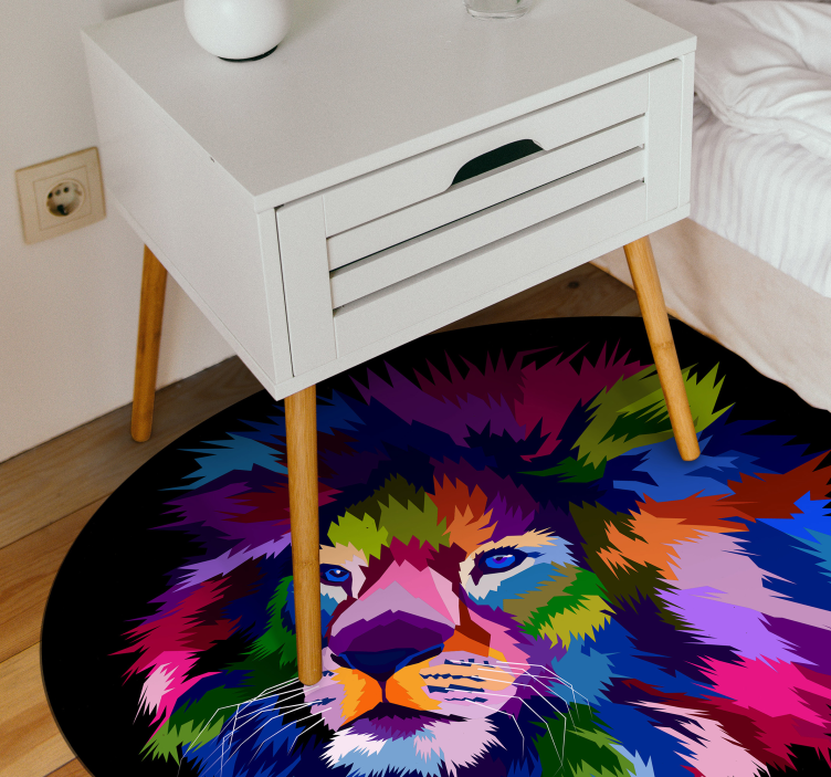 Colorful Lion Head animal mat - TenStickers