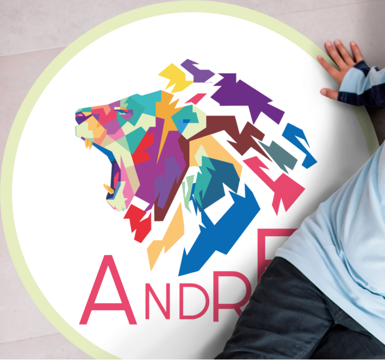 Colorful Lion Personalization custom floor mat - TenStickers