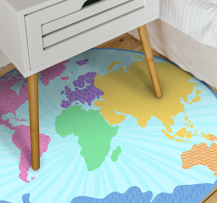 Colorful Map Circle map rug - TenStickers
