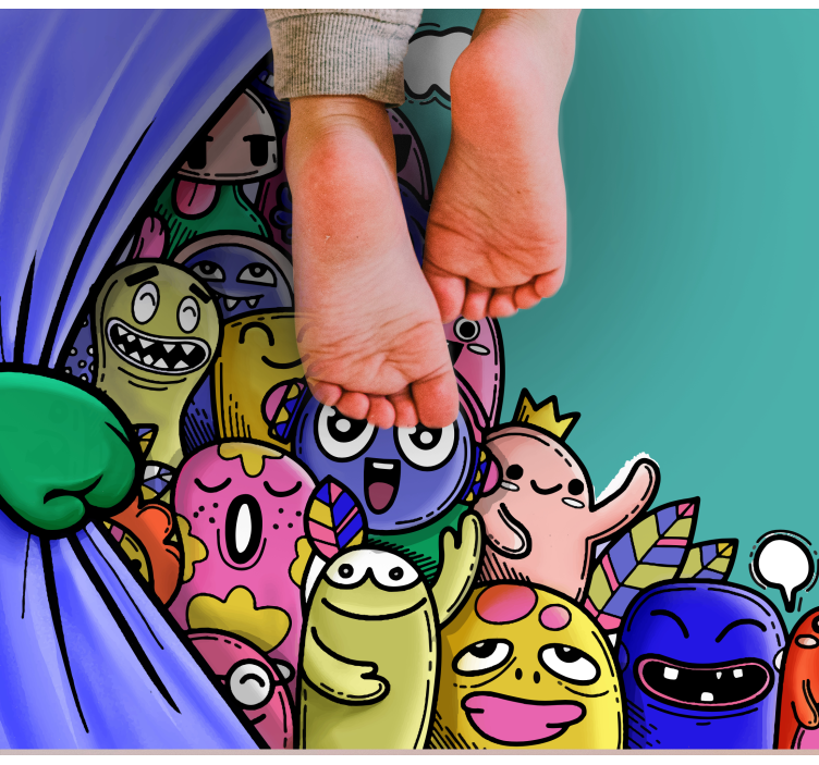 Colorful Monster Characters kids rug - TenStickers