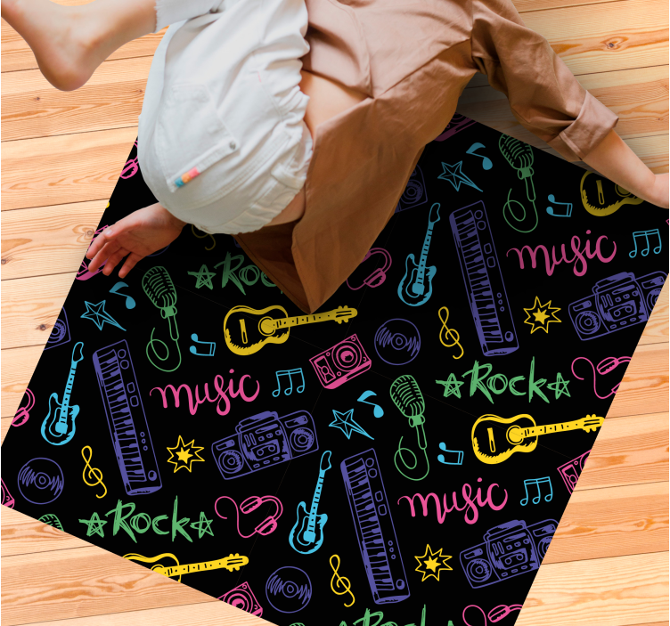 Colorful Music Theme kids rug - TenStickers