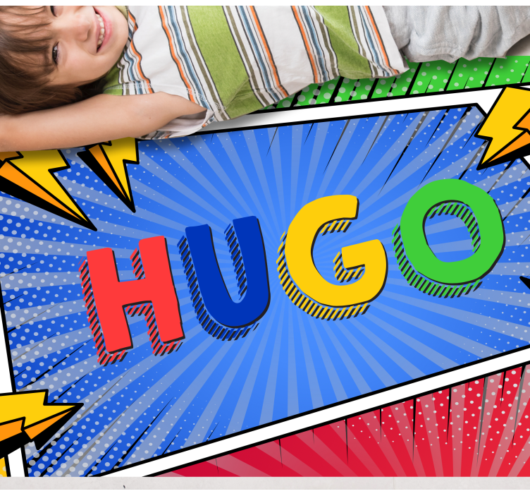 Colorful name with lightings kids rug - TenStickers