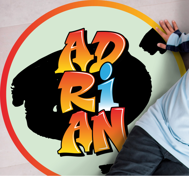 Colorful Name Design custom floor mat - TenStickers