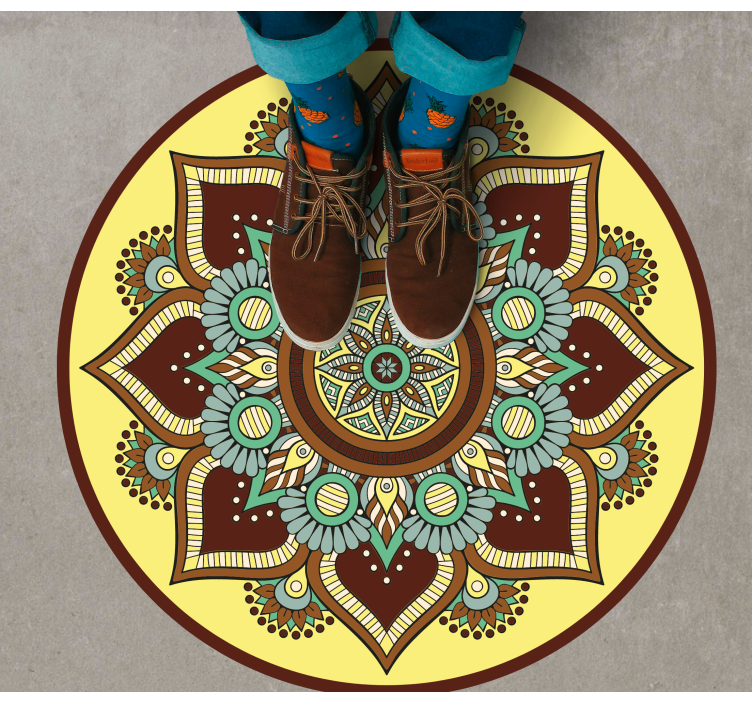 Colorful Ornate Pattern mandala rug - TenStickers