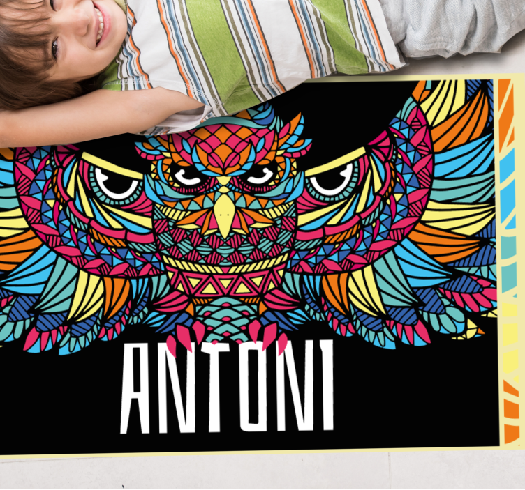 Colorful Owl Customization custom floor mat - TenStickers
