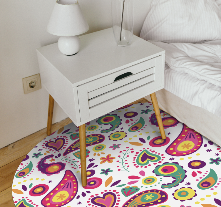 Colorful Paisley Pattern floral rug - TenStickers