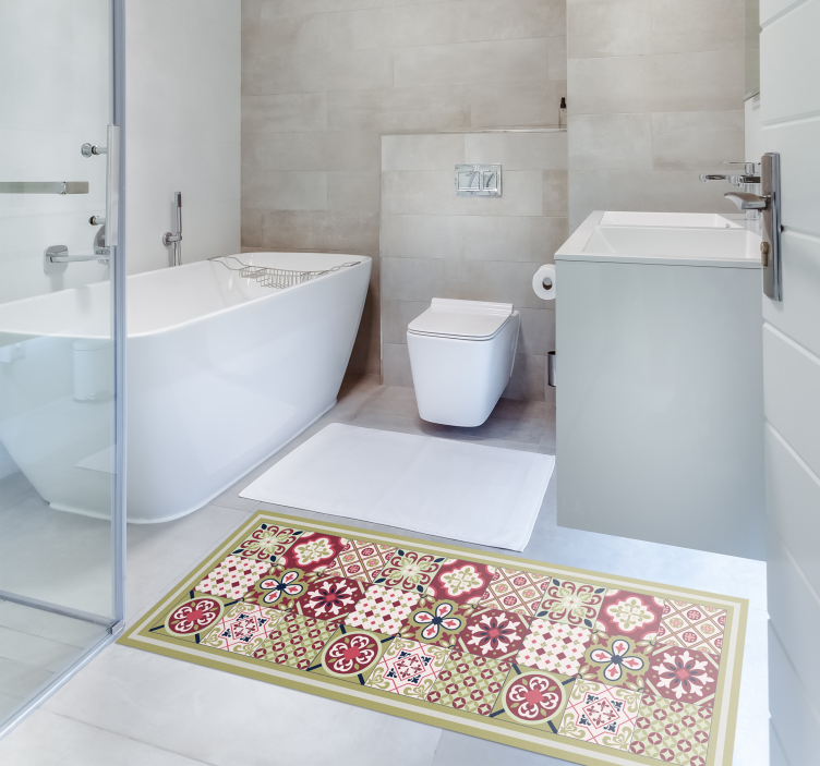 Colorful Patterned Motifs bathroom mat - TenStickers
