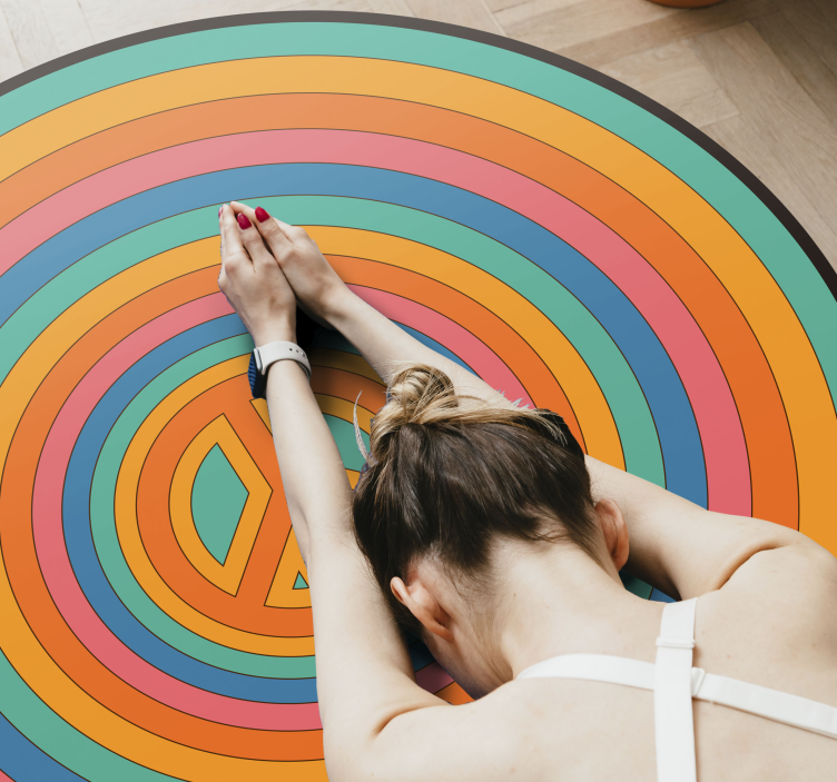 Colorful Peace Symbol teenage bedroom rug - TenStickers