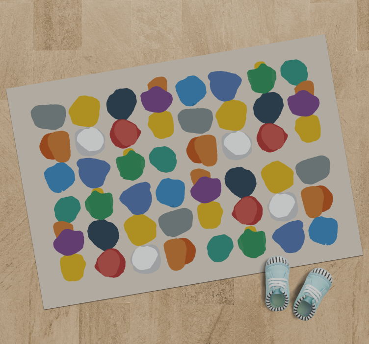 Colorful Pebble Shapes kids rug - TenStickers