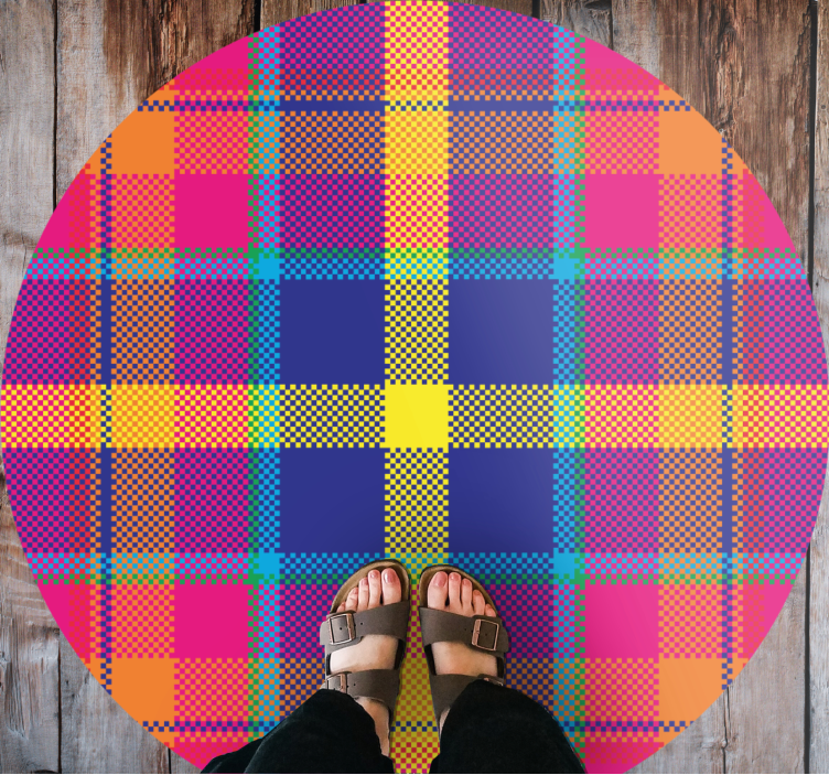 Colorful Plaid Pattern geometric rug - TenStickers