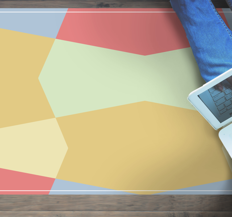 Colorful Polygonal Shapes geometric rug - TenStickers
