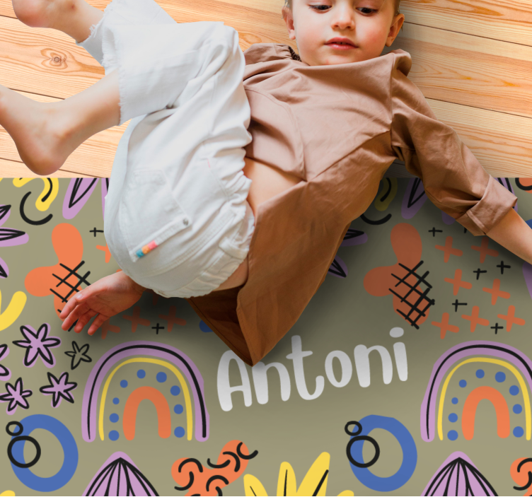 Colorful rainbow patterns kids rug - TenStickers