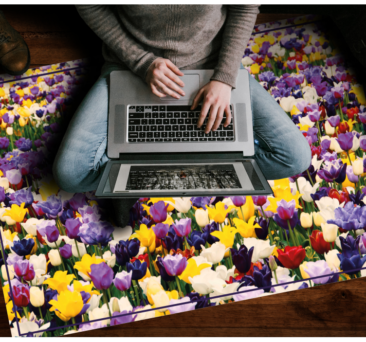 Colorful realistic explosion floral rug - TenStickers