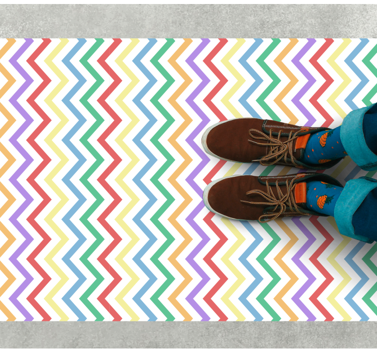 Colorful seamless zigzag patterns floor rug - TenStickers
