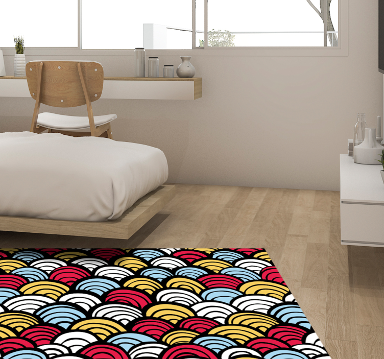 Colorful Semicircles geometric rug - TenStickers