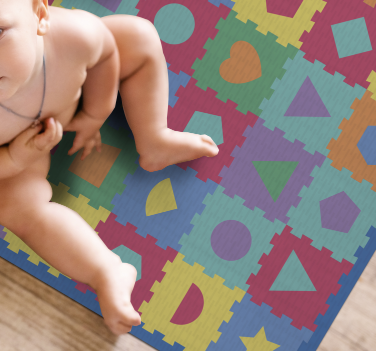 Colorful puzzle imitation nursery rug - TenStickers