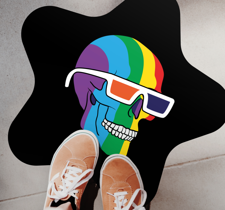 Colorful Skull Shades mosaic rug - TenStickers