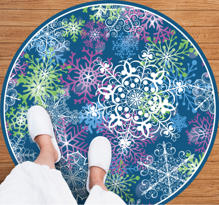 Colorful Snowflake Pattern christmas rug - TenStickers