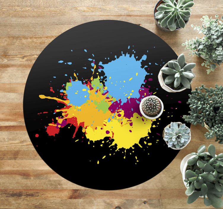 Colorful splash stains teenage bedroom rug - TenStickers