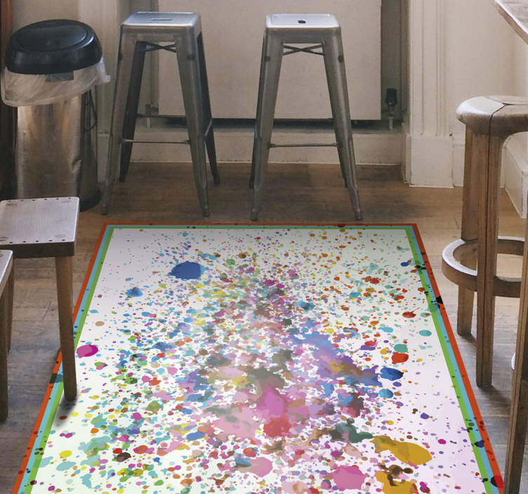 Colorful splatter art modern rug - TenStickers