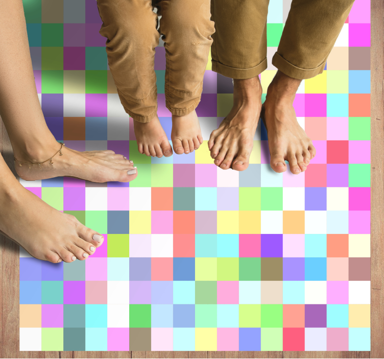 Colorful Squares Pattern geometric rug - TenStickers