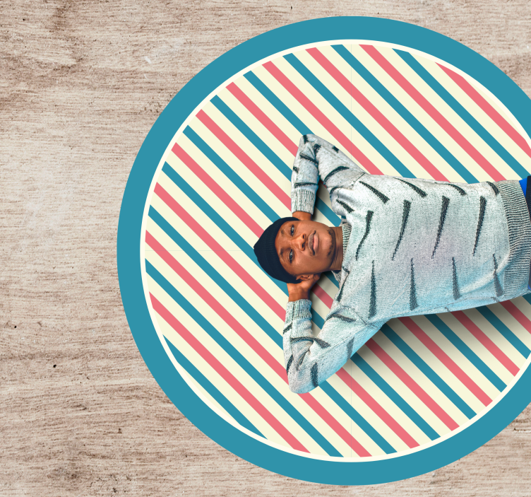 Colorful Striped Circular stripes rug - TenStickers