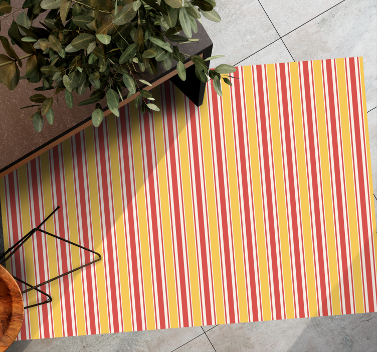 Orange and red stripes rug - TenStickers