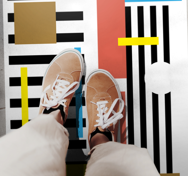 Colorful striped patterns modern rug - TenStickers