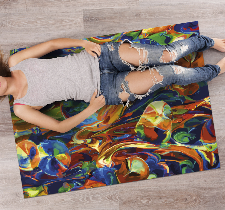 Colorful swirl effects texture rug - TenStickers