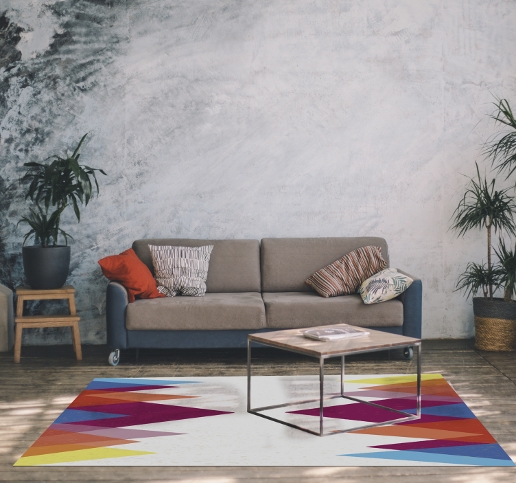 Colorful Triangles Arrangement geometric rug - TenStickers