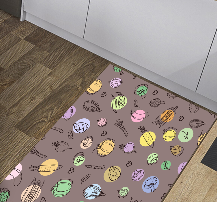 Colorful vegetable pattern kitchen mat - TenStickers