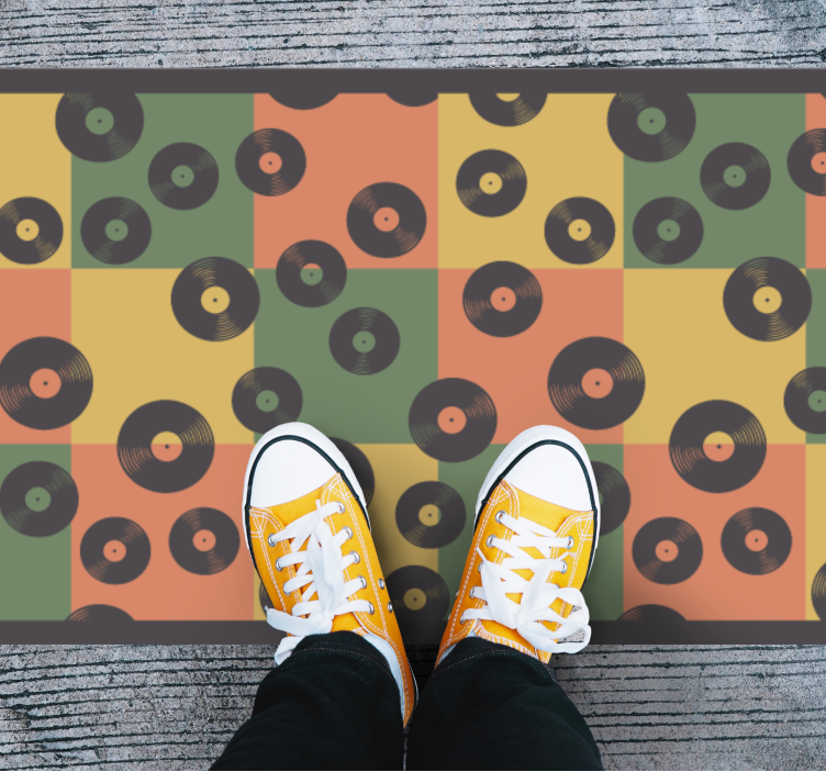 Colorful Vinyl Records mosaic rug - TenStickers