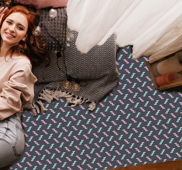 Colorful Wavy Shapes kids rug - TenStickers