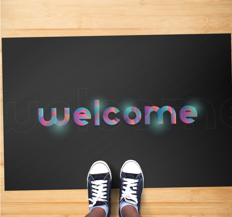 Colorful Welcome Text entrance hall rug - TenStickers