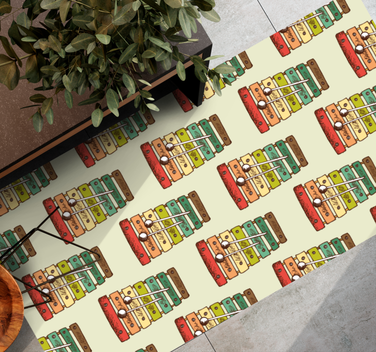 Colorful Xylophone Pattern teenage bedroom rug - TenStickers