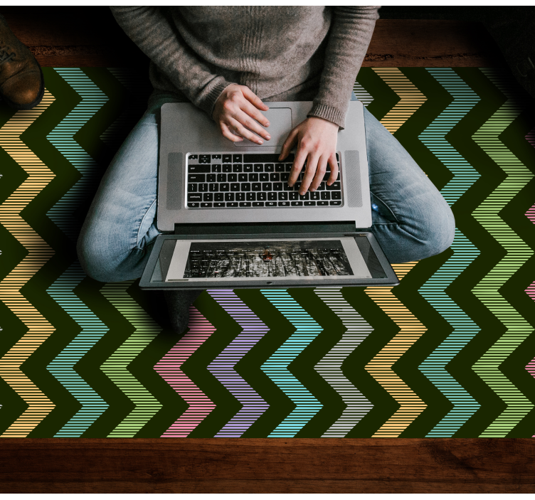 Colorful Zigzag Pattern stripes rug - TenStickers