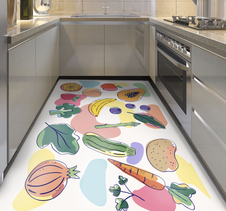 Colourful fruits.  kitchen floor tiles - TenStickers