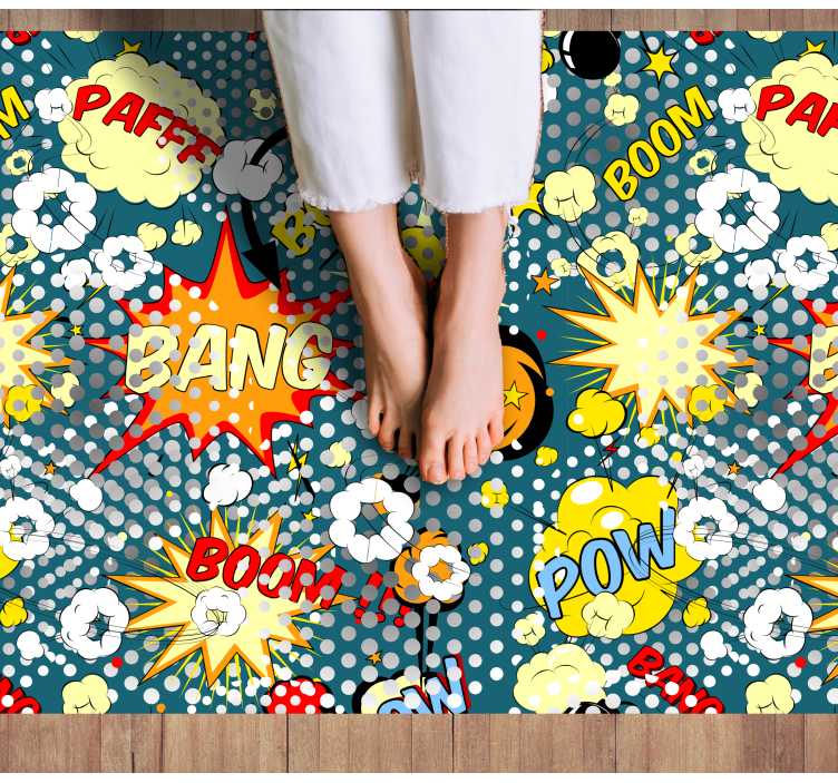 Comic book explosions teenage bedroom rug - TenStickers