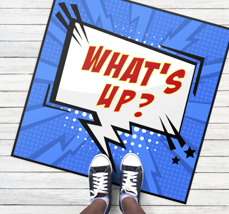 Comic Bubble Greeting quote rug - TenStickers