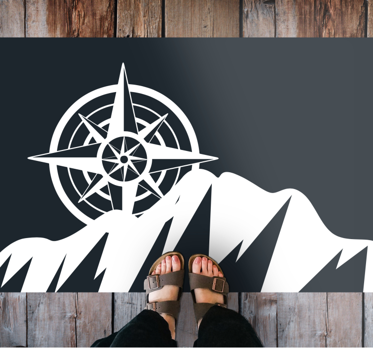 Compass Mountain Artwork modern rug - TenStickers