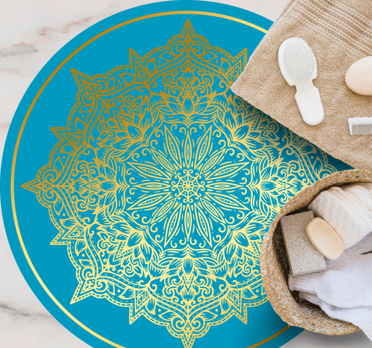 Complex Mandala Artwork circular rug - TenStickers