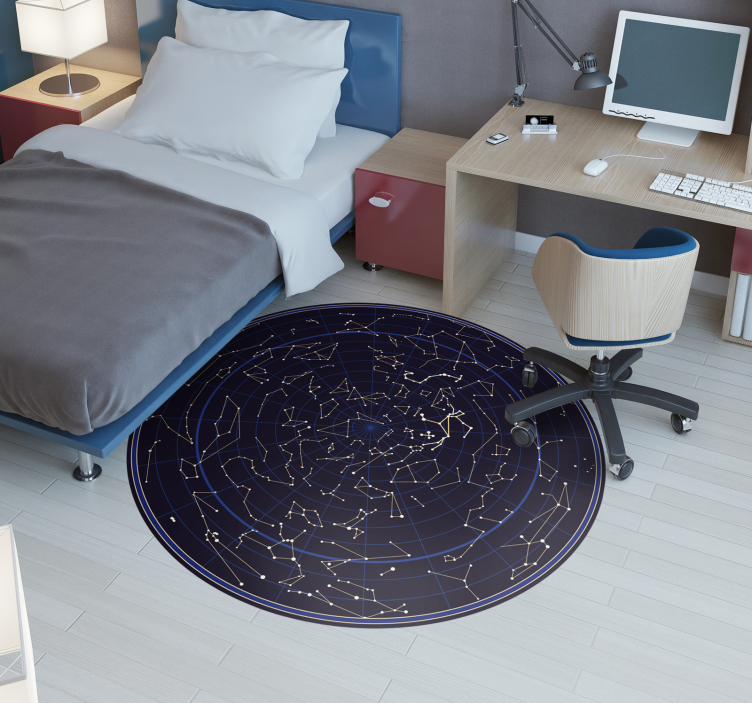 Constellation Circular map rug - TenStickers
