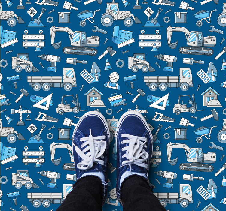 Construction Tools Print kids rug - TenStickers