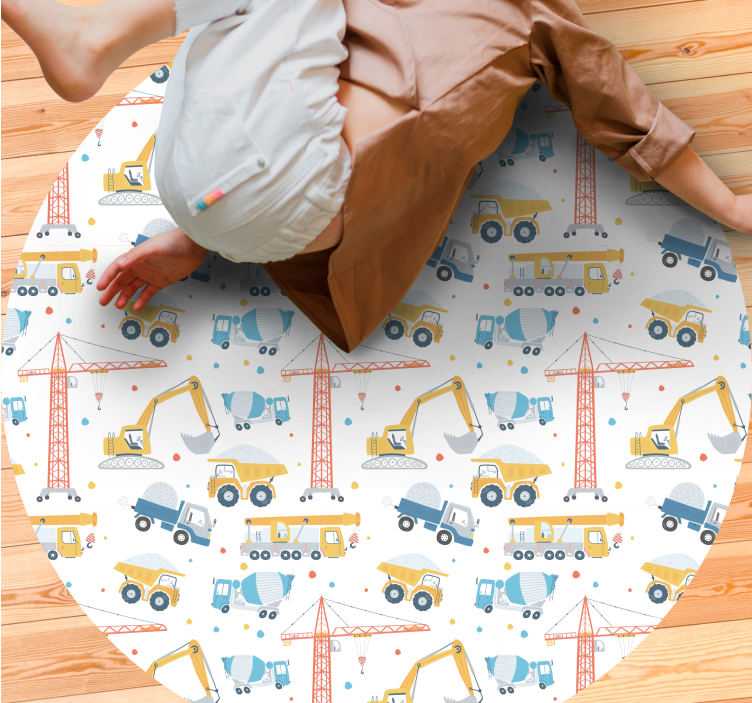 Construction vehicles kids carpet - TenStickers