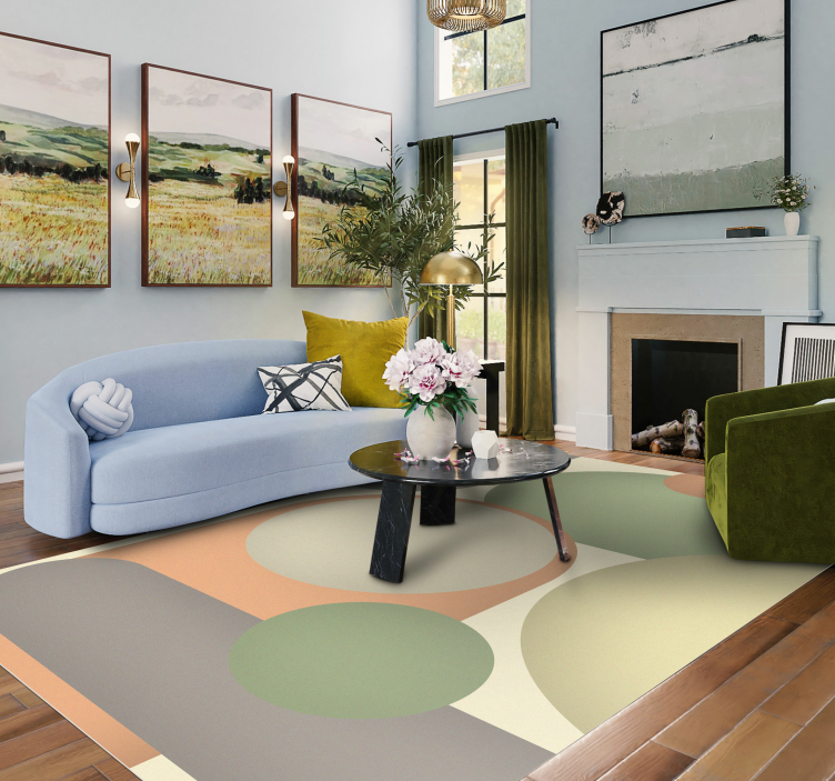 Contemporary Circular Patterns modern rug - TenStickers